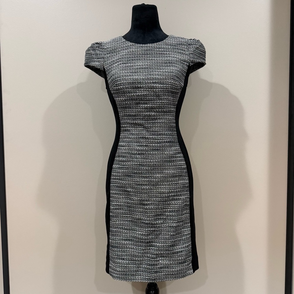 Anthropologie Moulinette Soeurs Black and Gray Tweed Sheath Dress